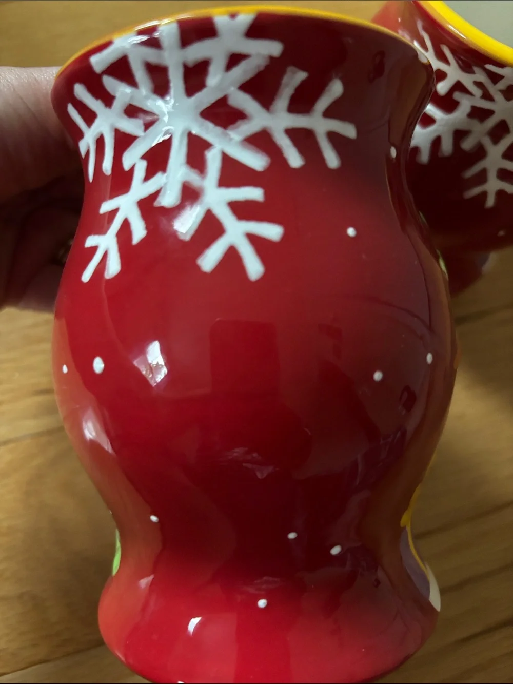 Pier 1 Red and Green Snowman Mugs (Set of 2)